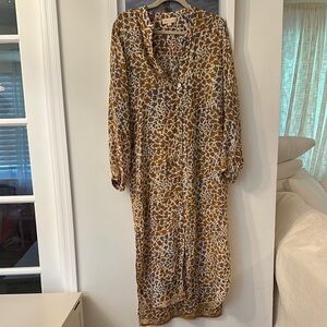 Natalie Martin Brown and Black Long Sleeve Sundress